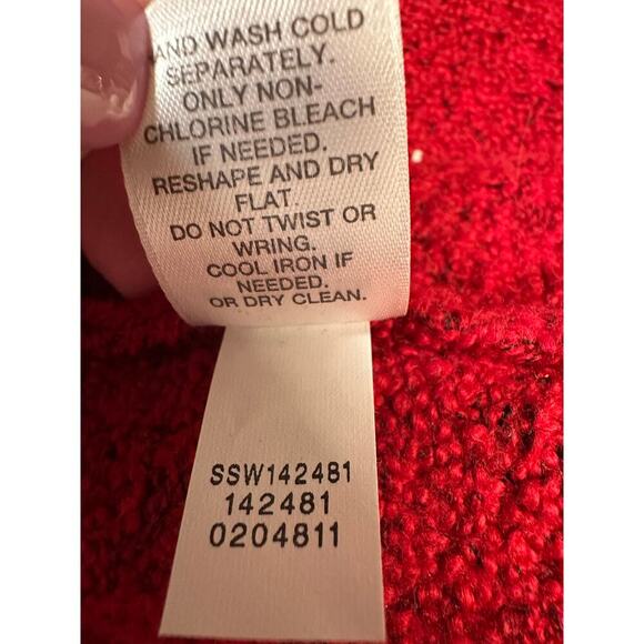 J Jill Red Women Heavy Cotton Blend Cardigan Front Pockets L Resort Capsule - Picture 9 of 9